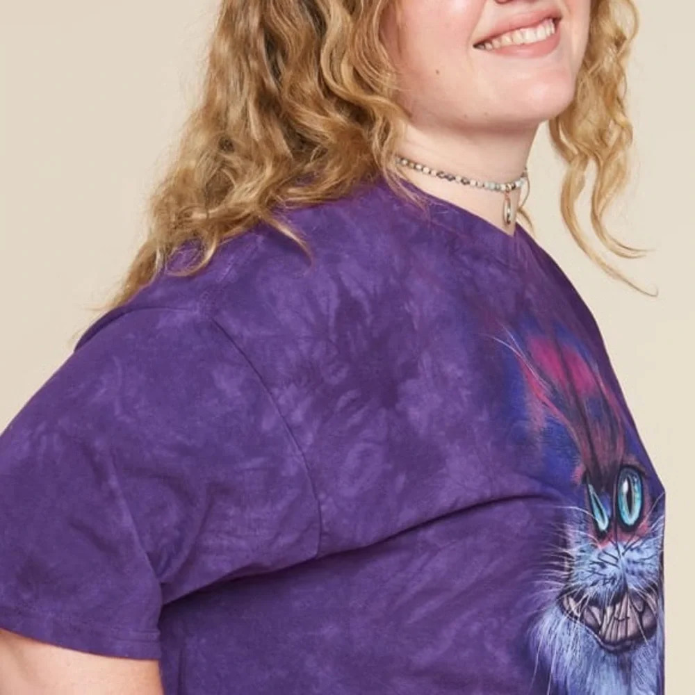 Earthbound Cheshire Cat Purple Oversized Crop Fit T-Shirt, Purple, Sm/Med, NWT - Picture 3 of 10